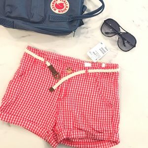 NWT Gingham Shorts Braided Belt included Girls ❤️